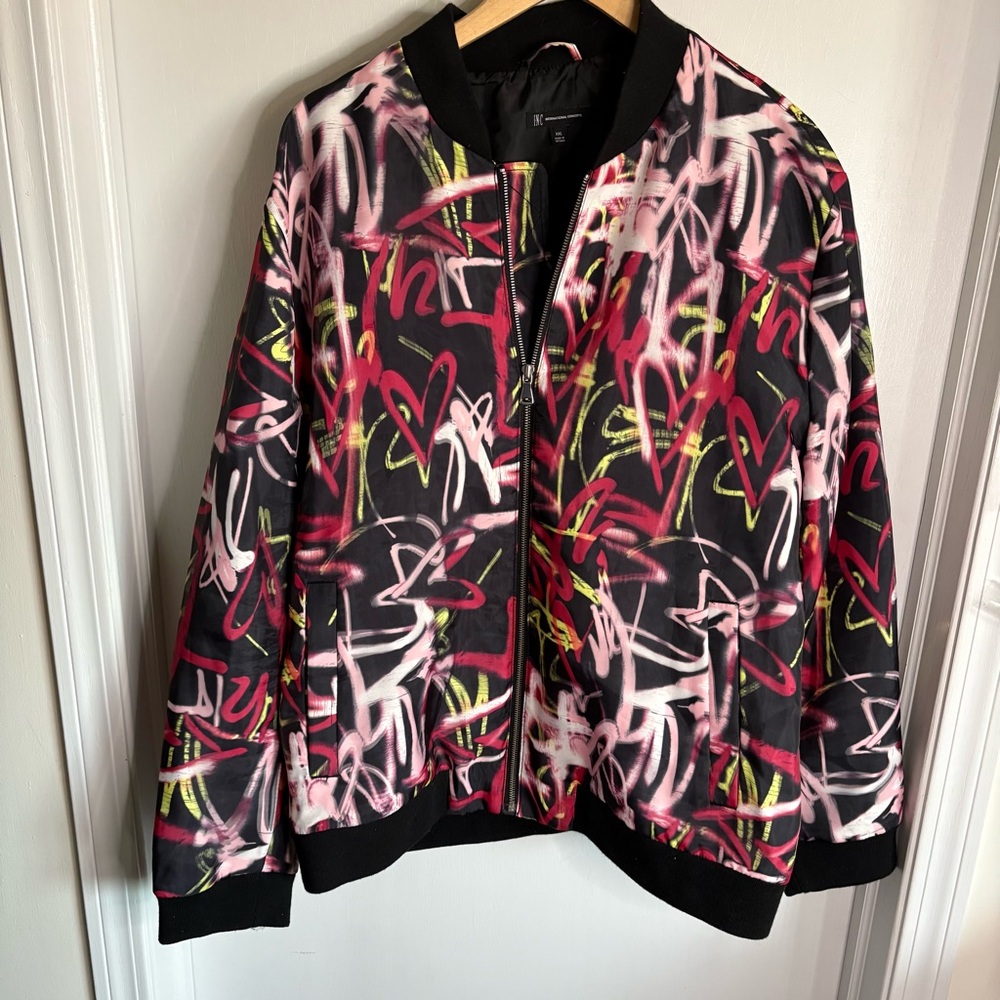 INC International Concepts Men’s 3D Abstract Jacket Layered and Lined XXL
